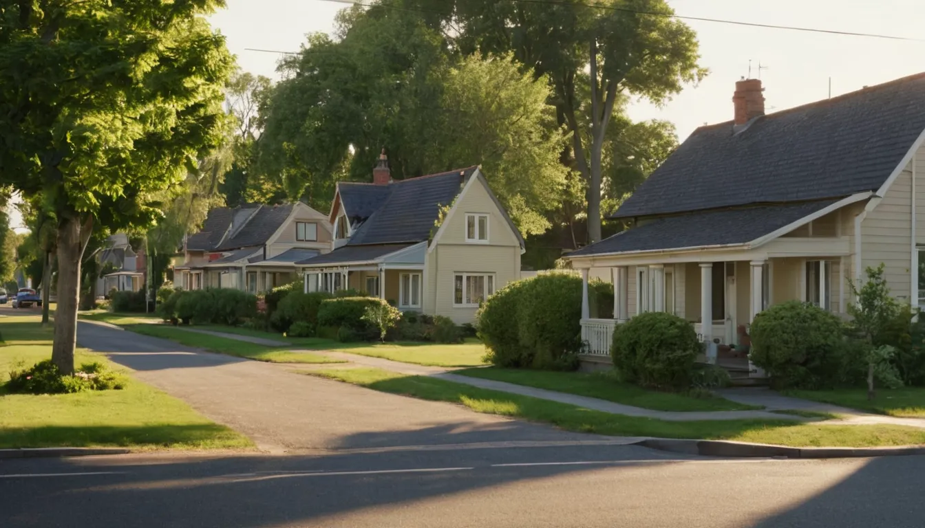 Frame houses and bungalows on a residential street across the Chanhassen area